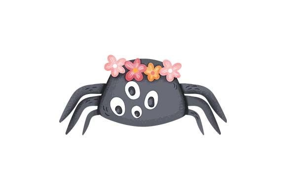 Cute Spider with Floral Headband