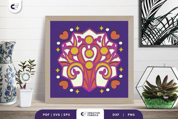 Family Tree 5 Members 3D Papercut