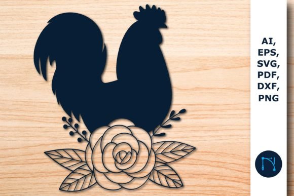 Farmhouse Floral Chicken Laser-cut SVG