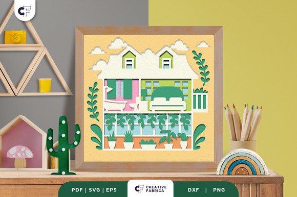 Floral Doll House 3D Layered Paper Cut
