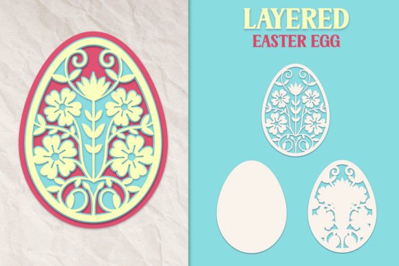 Floral Easter Egg 3 SVG Layers