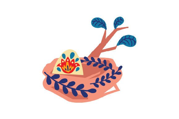 Floral Folk Art Birds Nest