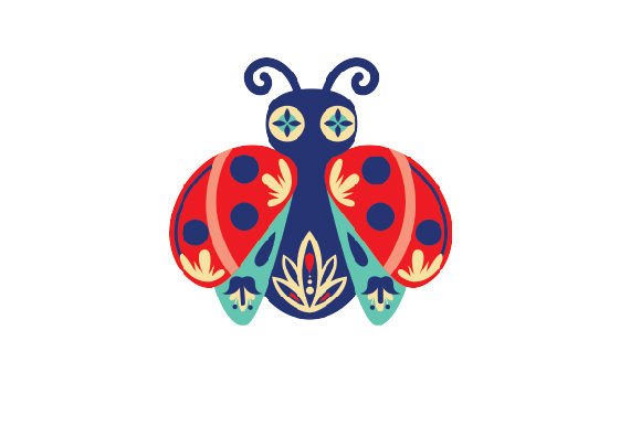 Floral Folk Art Ladybug