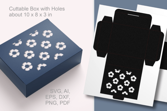 Floral Patterned Holes Rectangular Box
