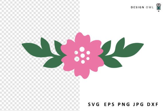 Flower with Leaves - Floral SVG