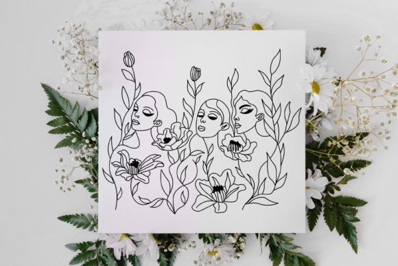 Flower Woman Vector, Abstract Floral SVG
