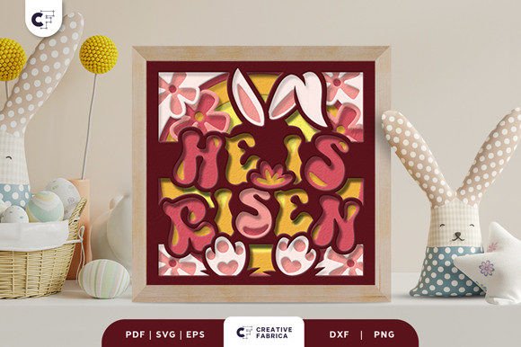 He is Risen 3D Shadow Box Paper Cut