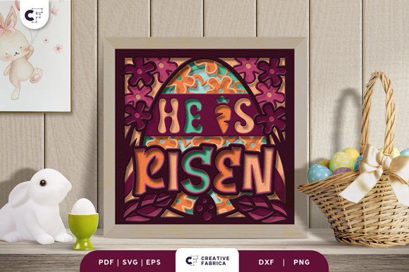 He is Risen Easter 3D Shadow Box Paper