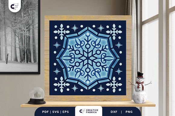 Intricate Snowflake 3D Shadow Box SVG
