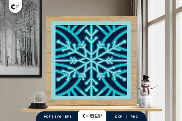 Intricate Snowflake Mandala Light Box
