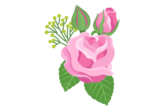 Pink Rose Flower. Romantic Decoration. F