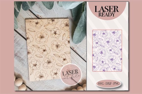 Rectangle Floral Sign Laser SVG