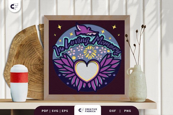 Remembrance Heart 3D Shadow Box SVG