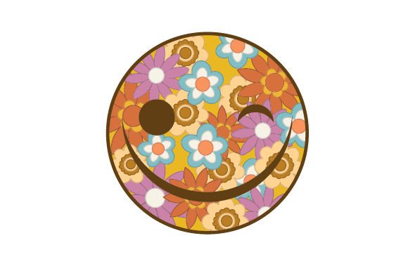 Retro Groovy Floral Smiley