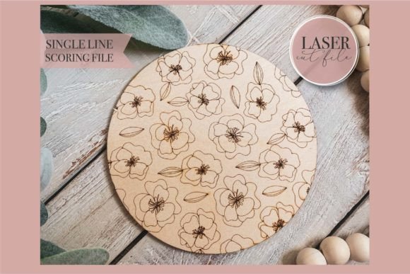 Round Floral Sign Laser SVG