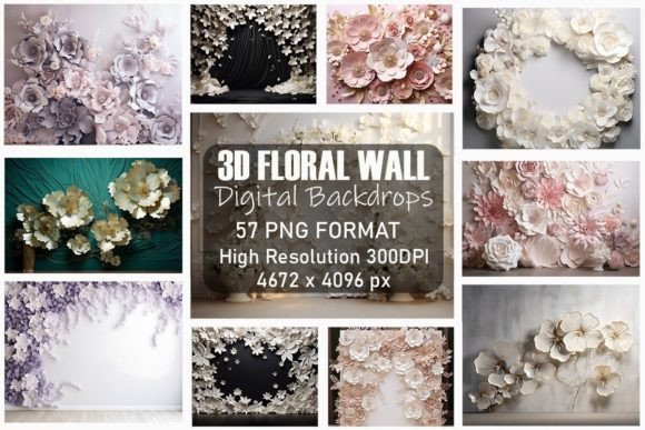 Stunning 3D Floral Wall Backdrops Bundle