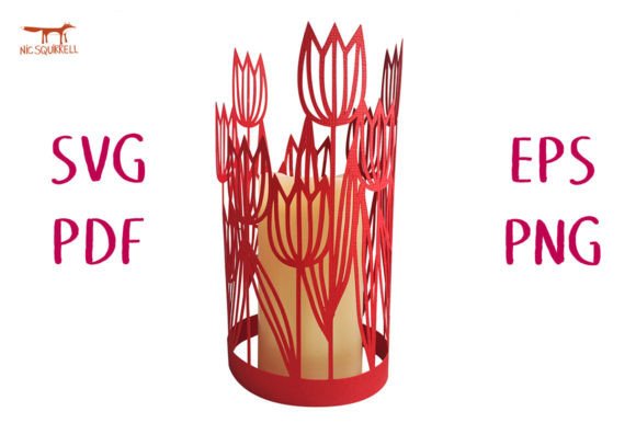 Tulip Garden Lantern SVG Cut File