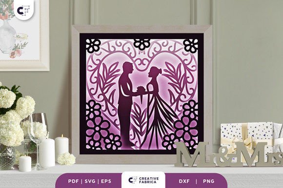 Wedding Ceremony 3D Shadow Box SVG