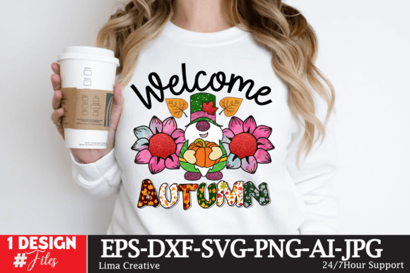 Welcome Autumn Sublimation PNG